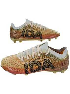 IDA Helia Pro Limited Edition Soccer Cleats FG/AG WHT/ORG/GLD Women's Sz 9 NEW